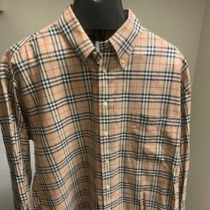 BURBERRY Signature Print Long Sleeve Button Up